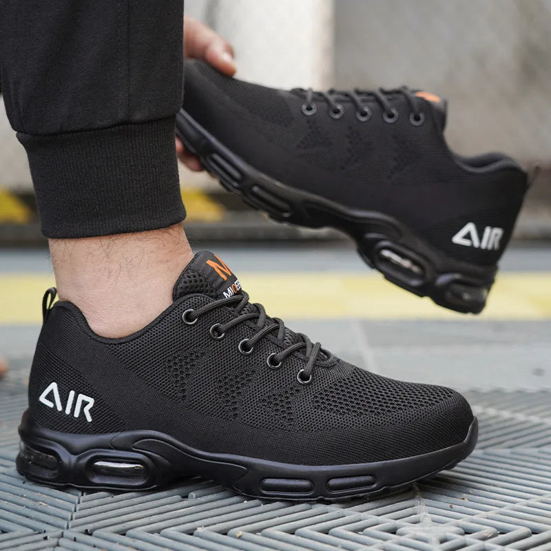 Safety shoes for Men breathable work sports shoes steel toe shoes puncture resistant safety protection shoes Slip-resistant