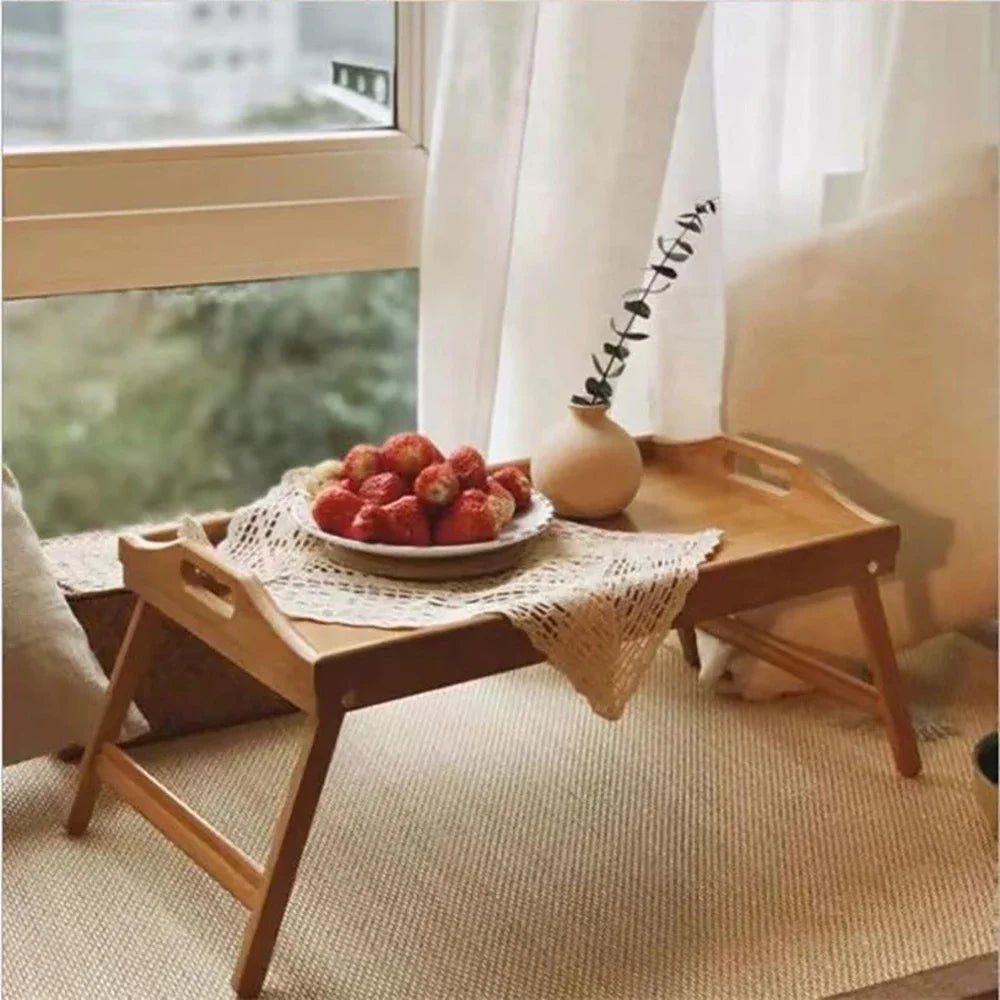 Laptop Table Wood Bed Tray Stand Lap Desk/Stand/Table Adjustable Riser Portable Laptop Folding Dining Table Holder Desk for Bed
