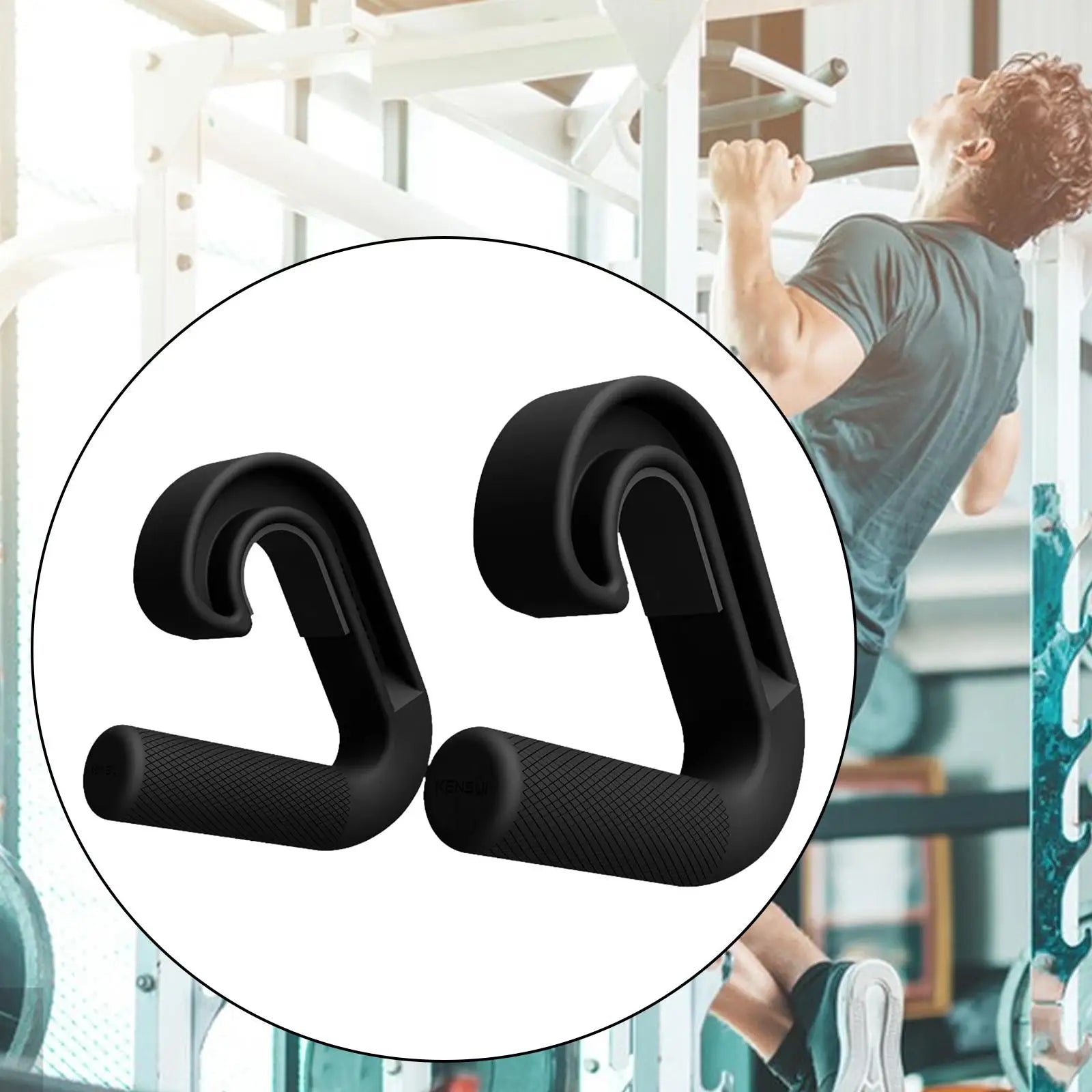 2 Pcs Hook Fitness Handle Multi-functional Exercise Suspension Grip Pull Down Machine Attachment Non Slip for Gym Strength Train