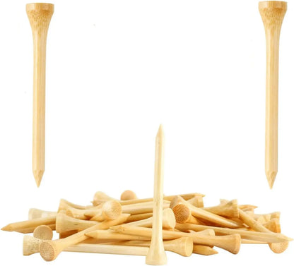 Golf Tees Durable Bamboo Tees 50Pcs/100Pcs 100Pcs 3-1/4" Friendly Biodegradable Material Reduce Friction Side Spin More Stable
