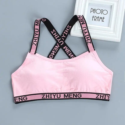 3pcs Puberty Girls Training Bras Kids Maiden Cotton Bra Underwear Teen Camisoles Tube Top Teenage Sport Bras Children's Lingerie
