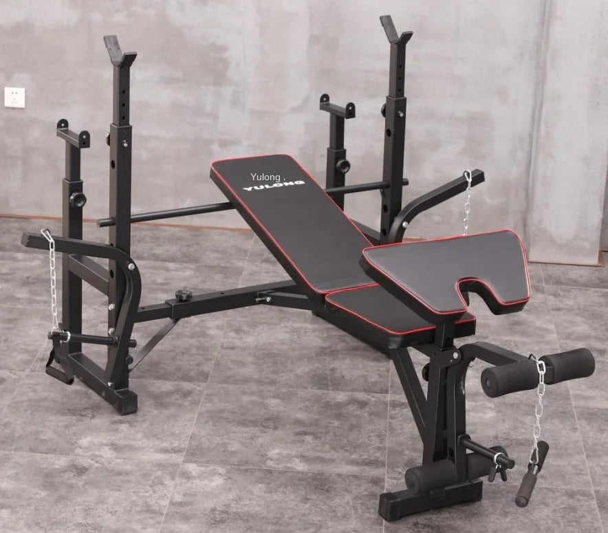 Men's Fitness Equipment, Multifunctional Weightlifting Bed Supplies, Foldable Bench Press, Household Weightlifting Machine