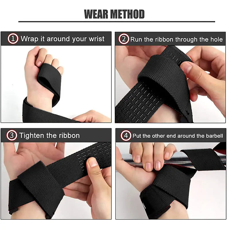 1/3sets TWeightlifting Straps Anti-Slip Silicone Lifting Wrist Straps Strength Training Deadlifts Crossfit Hand Grips Wrist