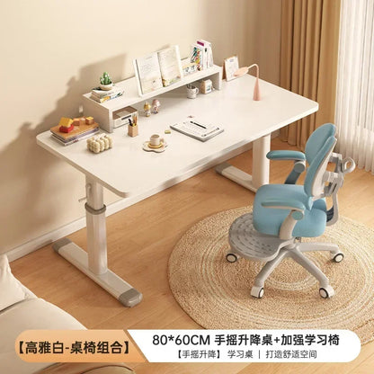 Modern Computer Standing Desk, Adjustable Height Electric Sit Stand Up Down student study Table, 47 Inch Ergonomic Rising Desks