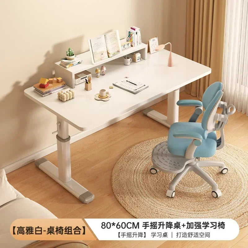 Modern Computer Standing Desk, Adjustable Height Electric Sit Stand Up Down student study Table, 47 Inch Ergonomic Rising Desks