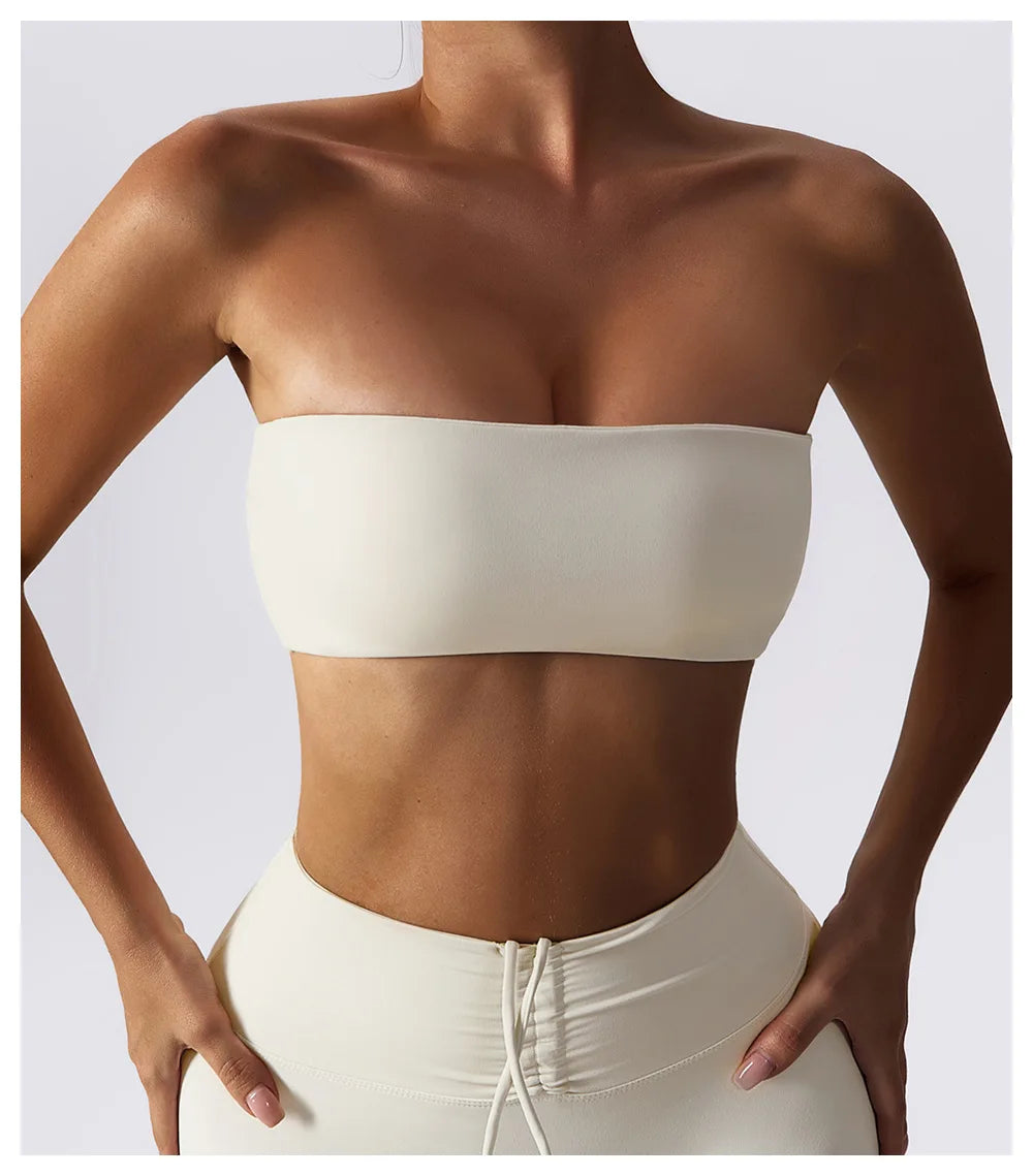 Sports Bras For Women Strapless Bra Padded Top Stretchy Fitness Yoga Tops Bra Sportwear Exercise Clothes Sports Underwear