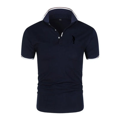 Golf T-shirt for Men Lapel Short Sleeve Breathable POLO Shirt Button Summer Pullovers Fashion Trend T-Shirt Man Streetwear Tops