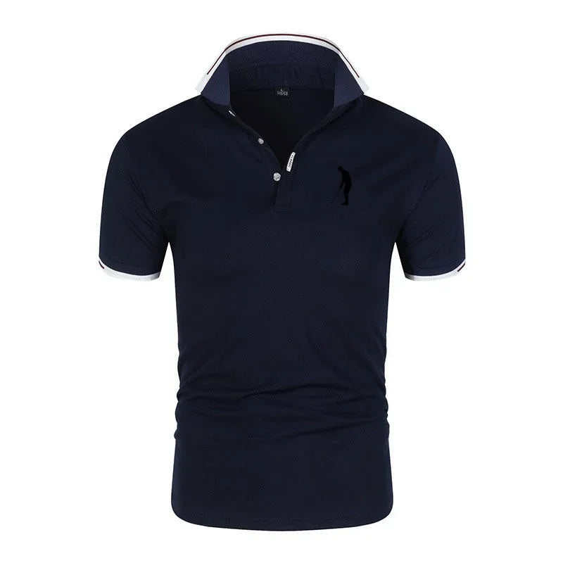 Golf T-shirt for Men Lapel Short Sleeve Breathable POLO Shirt Button Summer Pullovers Fashion Trend T-Shirt Man Streetwear Tops