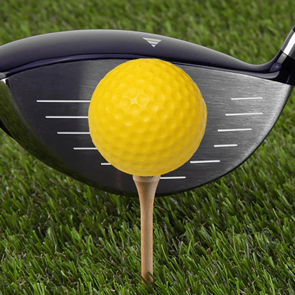 PGM 10pcs Yellow PU Golf Balls Sponge Elastic Indoor Outdoor Practice Single Layer Training Ball Golfs Accessories Gifts