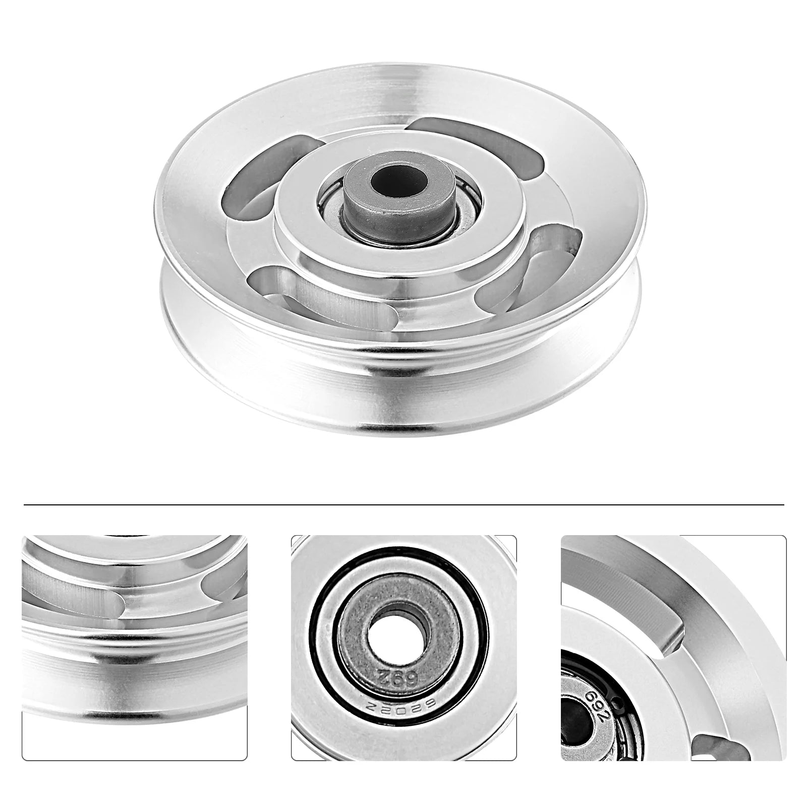 1Pcs Aluminum Alloy Pulley Wheel Fitness Equipment Accessories Cable Machine Bearing Gym Parts Body Building Tools Workout Gear