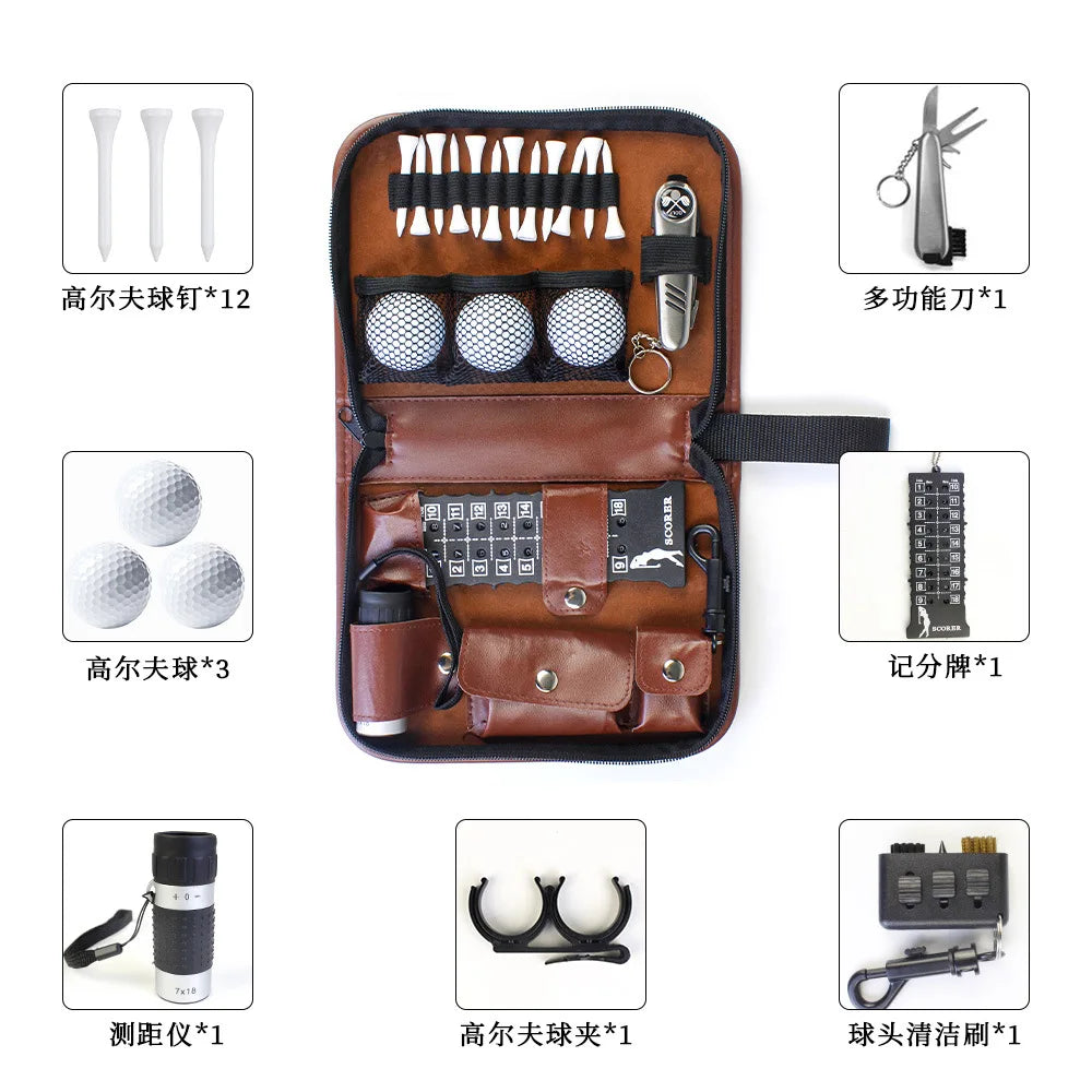 Golf Tool Kit, Golf Accessory Kit, Convenient To Carry, Multifunctional, Large Capacity Storage Leather Bag