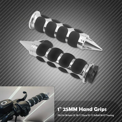 1" Motorcycle Hand Grips 25mm Handlebar Handle Bar For Harley Touring FLHR Softail Fat Boy Sportster XL 883 1200 Dyna For Honda