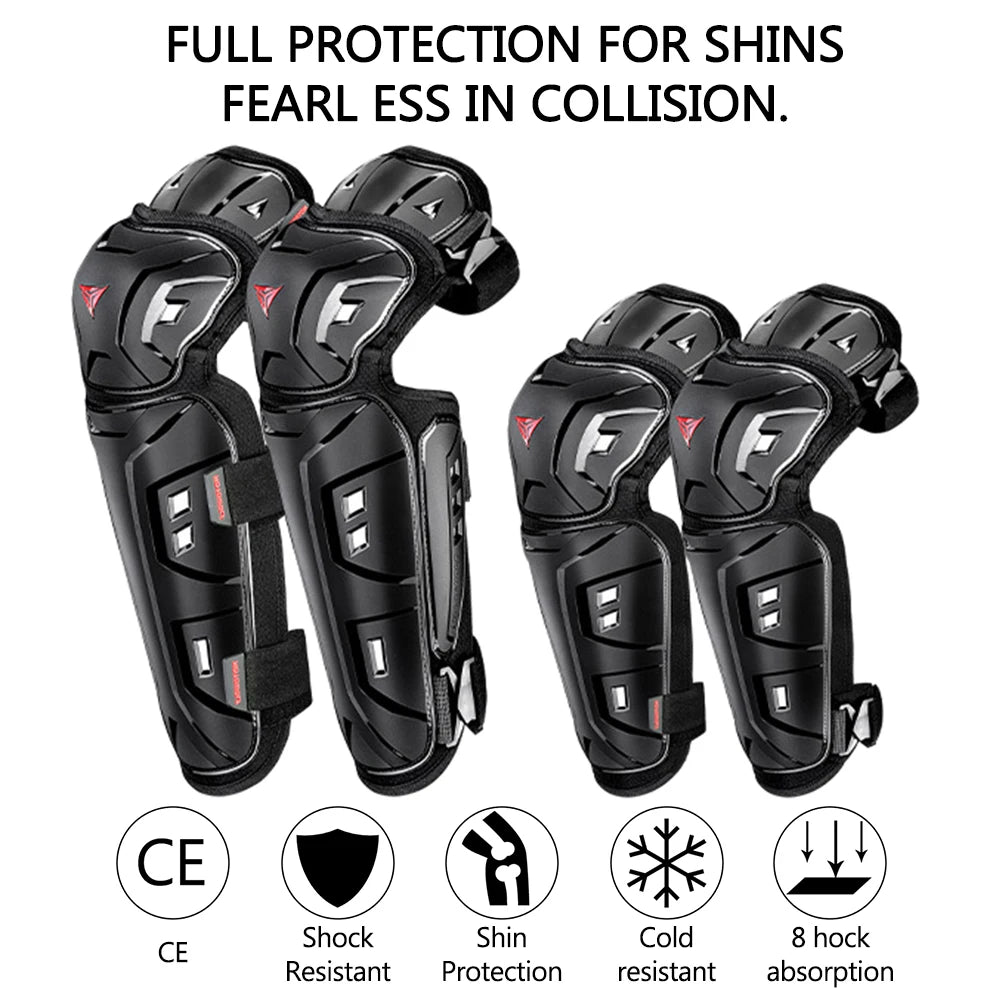 Outdoor Sport Equipment Riding Protective Gears Knee Elbow Protective Pads 4Pcs/set Motorcycle Motocross Skating Protectors
