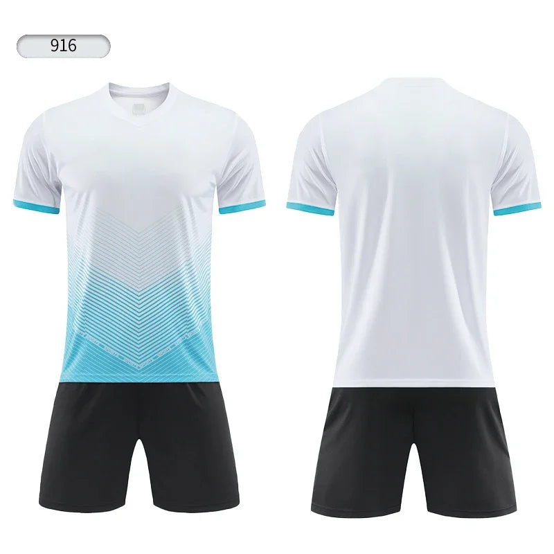 Custom Soccer Uniforms Football Training Clothing Adults Kid Clothes Short Sleeve Printing Men Boys Soccer Clothes Sets Jls916
