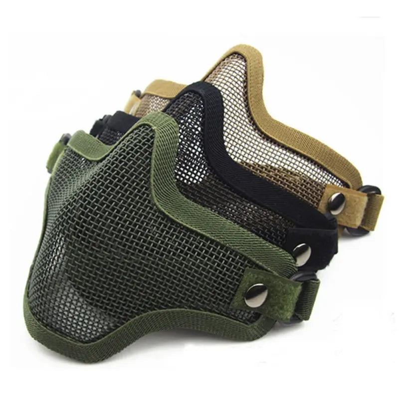 Outdoor hunting combat metal mesh camouflage protection tactical airsoft army mask 3 colours sports safety 1PC