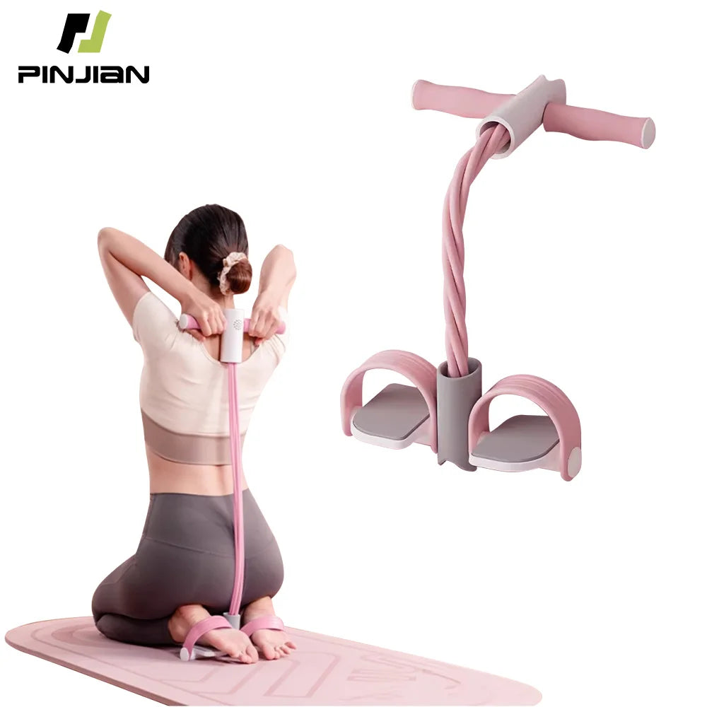 Resistance Bands 6-Tube Yoga Pedal Puller Resistance Band At Home Multifunctional Portable Tension Rope Bands Waist Arm Training