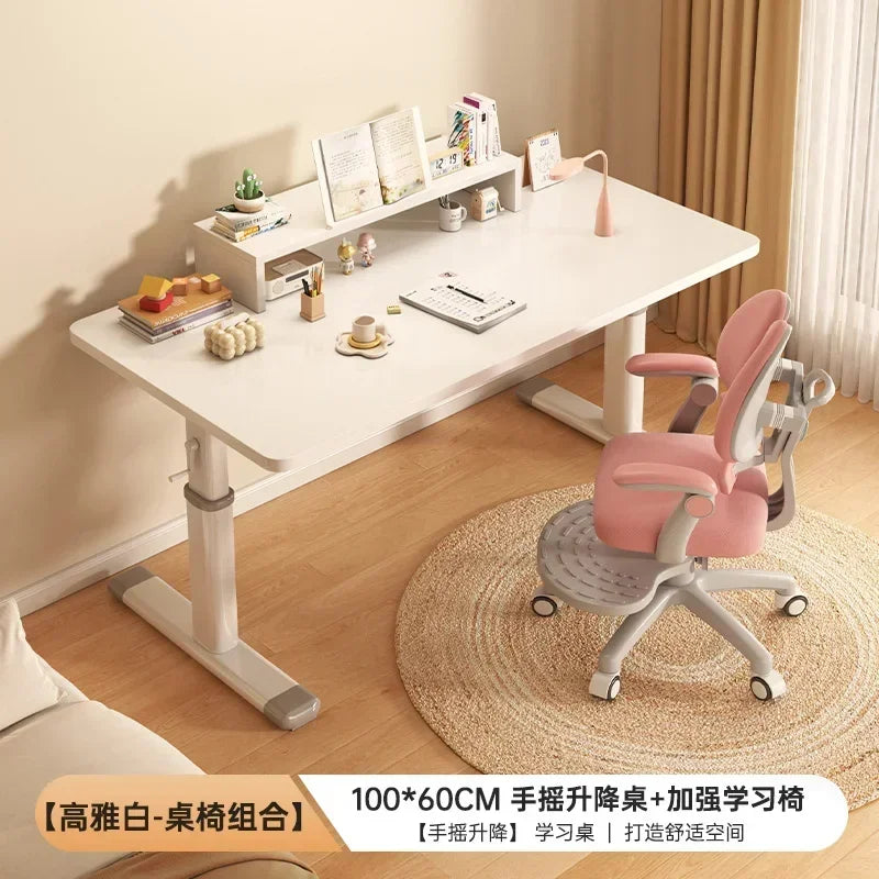 Modern Computer Standing Desk, Adjustable Height Electric Sit Stand Up Down student study Table, 47 Inch Ergonomic Rising Desks