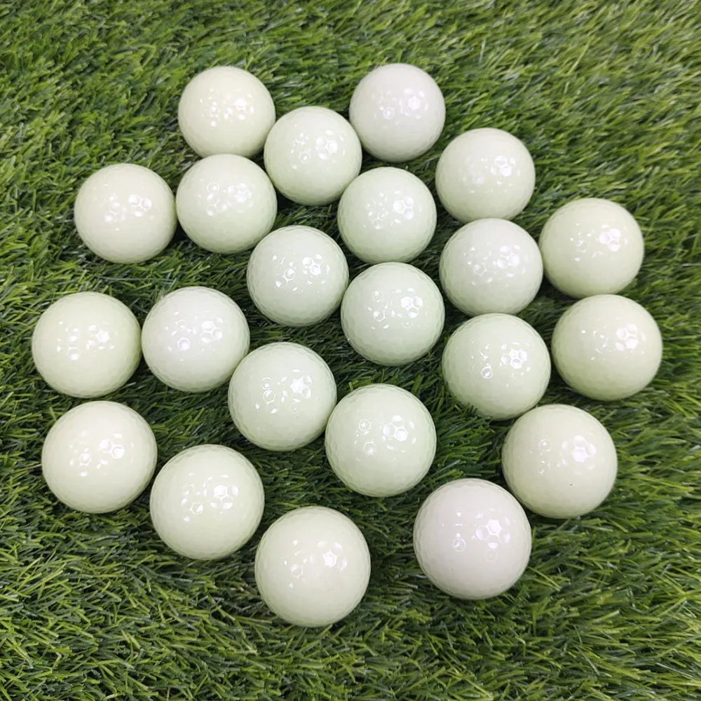 6PCS Glow-in-Dark Golf Balls Synthetic Rubber Night Practice Training Balls for Evening Course with High Visibility Fluorescent