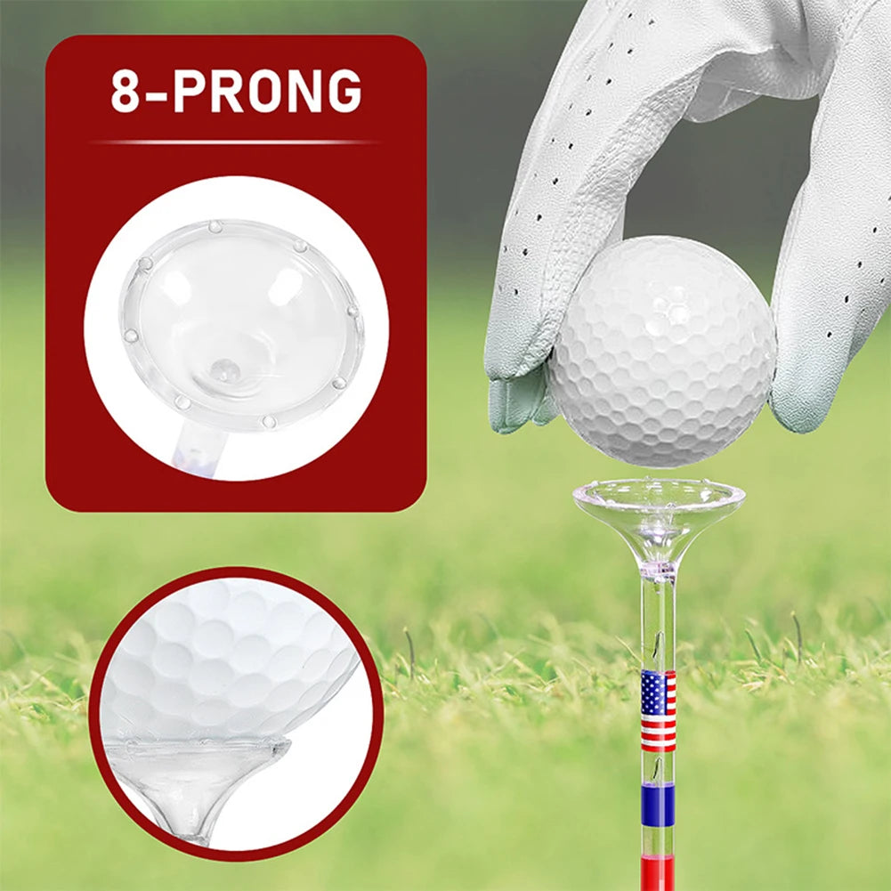 50Pcs Golf Ball Holder Reduce Friction and Side Spin Transparent Plastic Golf Tees Reusable Anti-Slip Big Cup Golf Training Aids
