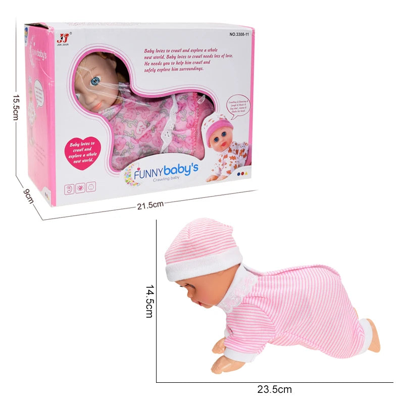 Electric crawling sound and light twisted buttocks doll cute children's doll