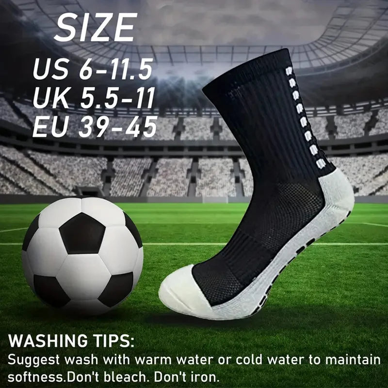 2 Pairs Anti-Slip Breathable Fitness Football Socks and Sports Leg Sleeves Set Men Women Soccer Tennis Basketball Sports Socks
