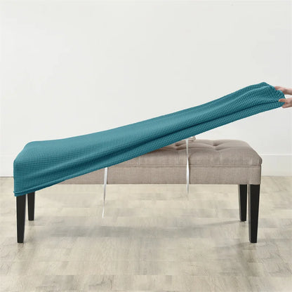 1pc Elastic Ottoman Cover Rectangle All-inclusive Stool Covers Solid Piano Bench Seat Covers Anti-dirty Removable Home Decor