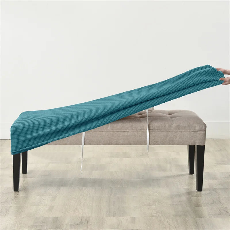 1pc Elastic Ottoman Cover Rectangle All-inclusive Stool Covers Solid Piano Bench Seat Covers Anti-dirty Removable Home Decor