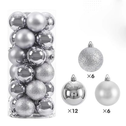 24/36Pcs Christmas Balls 4CM Ball Christmas Tree Pendant Ornaments for Home Party Decor 2025 New Year Navidad Gifts Accessories