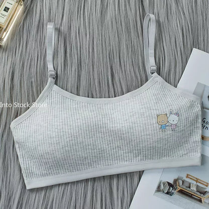 8-16 Years Kids Bras Young Girls Underwear Teenage Training Bras Women Cotton Kids cute Brassiere Tube Tops Girl's Sport Bras