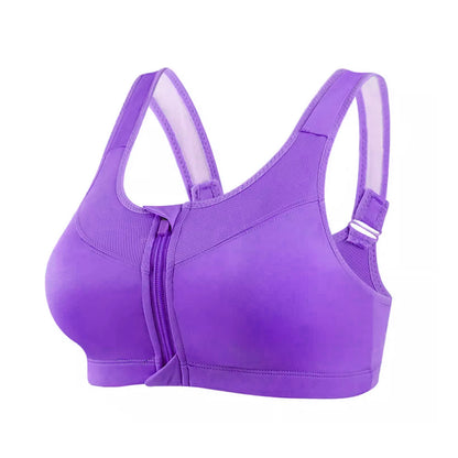 IUSIBRALEA Front Zipper Sports Bra for Women High-Impact Support Shockproof Running Gym Yoga Breathable Comfort Activewear