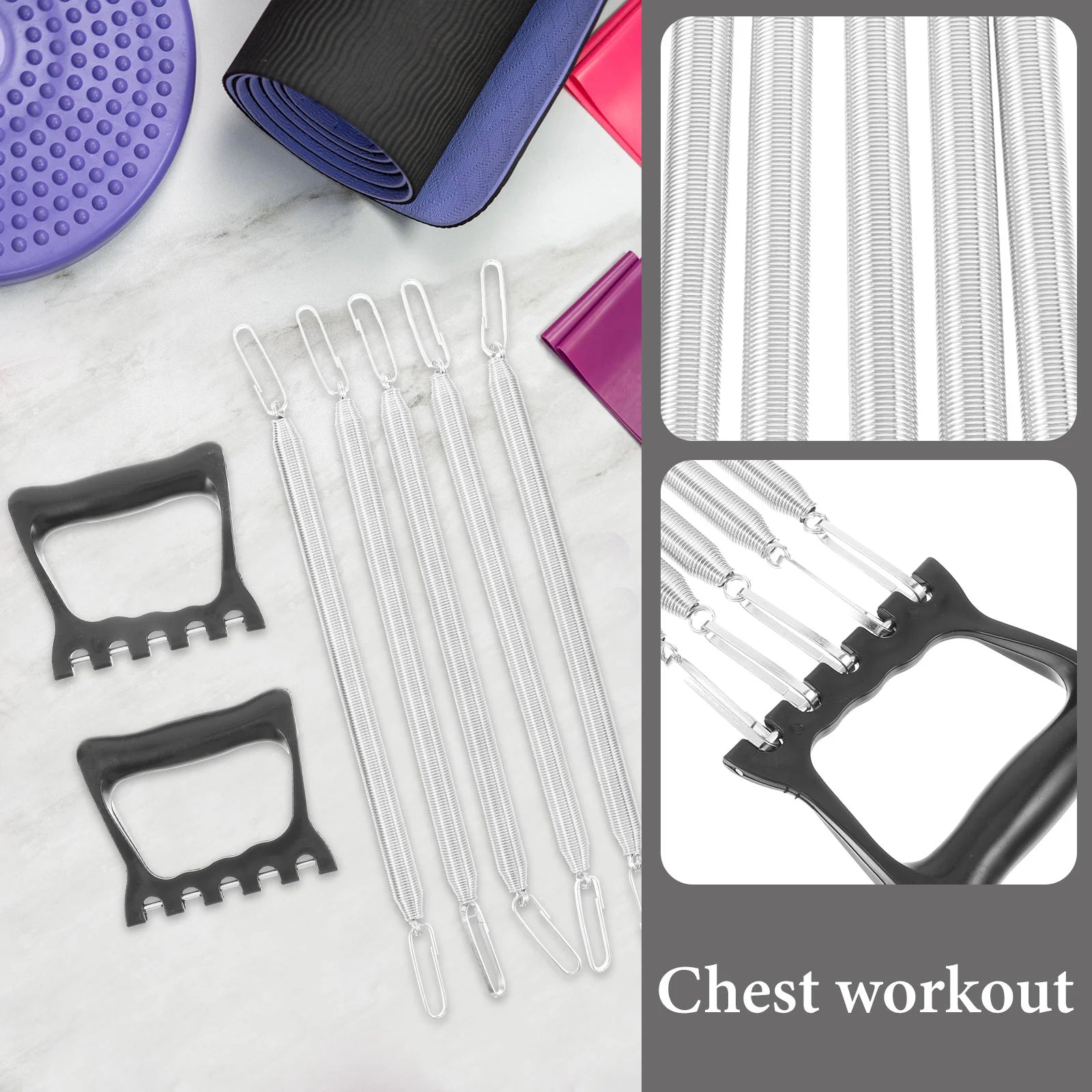 Plastic Handle Spring Chest Expander Adjustable Grip Strength Trainer Fitness Supplies Resistance Bands Chest Workout Tool