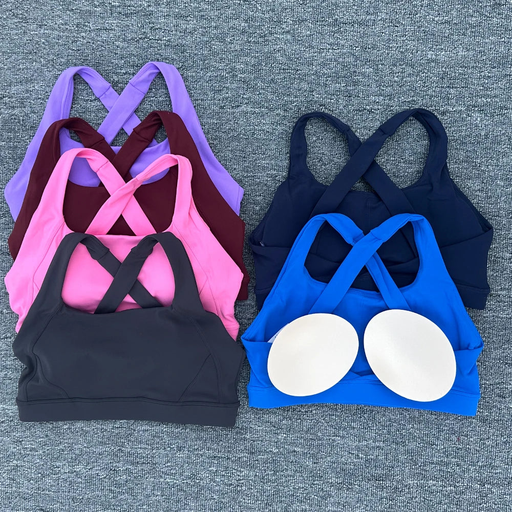 Women Cross Strap Sports Bra Top Women Push Up Sport Bra Yoga Gym Crop Top Brassiere Fitness Top Sport Bra Breathable Bras