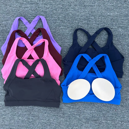 Women Cross Strap Sports Bra Top Women Push Up Sport Bra Yoga Gym Crop Top Brassiere Fitness Top Sport Bra Breathable Bras