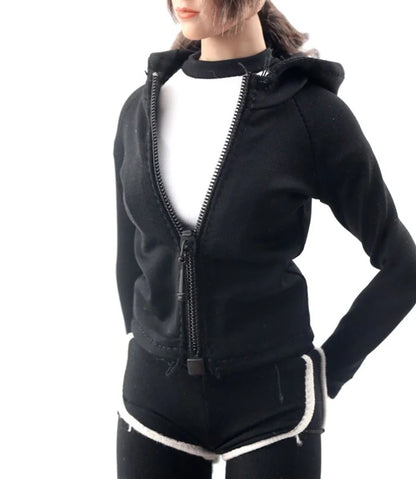 FA007 1/6 Female Figure Accessory Yoga Clothing Fitness Wear Hoodie Sweatshirt Sweatpants Suit Clothes Set for 12'' Body Collect