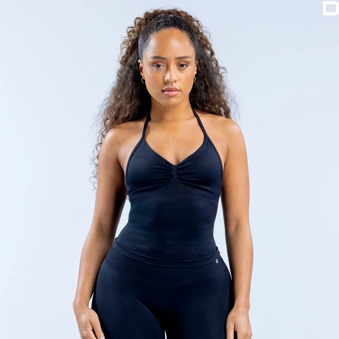 Impact Dynamic New Longline Strappy Halterneck Top Yoga Gym Bras Cups Women Workout Sexy Clothing Gym Top Halter Sport Bras