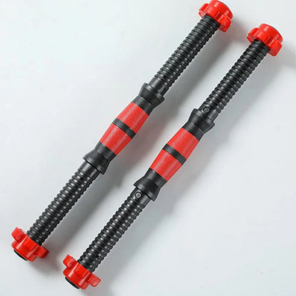 1 Set Dumbbell Connecting Rod Barbell Bars With Screw Nuts Non-Slip Dumbbell Grip Connector Dumbbell Exercise Fitness Accessory