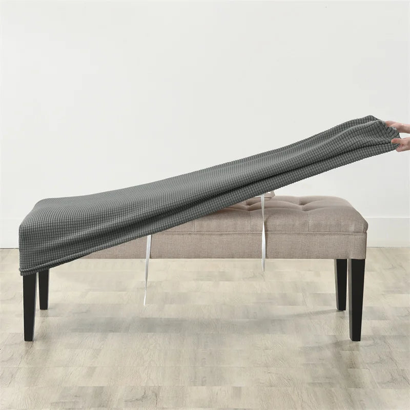 1pc Elastic Ottoman Cover Rectangle All-inclusive Stool Covers Solid Piano Bench Seat Covers Anti-dirty Removable Home Decor