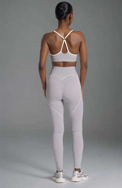 Tie-dye yoga suit long-sleeved hip-lifting trousers fitness clothes hollow seamless training sportswear yoga set sport set women