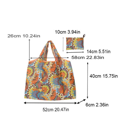 Large Capacity Foldable Portable Supermarket Environmentally Friendly Shopping Grocery Bag, Waterproof Shoulder Storage Bag