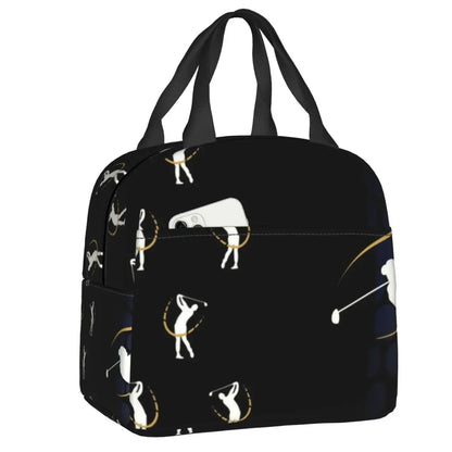 Ball Golf Insulated Lunch Bags for School Work Picnic Sports Golfing Golfer Portable Thermal Cooler Bento Box for Women Children