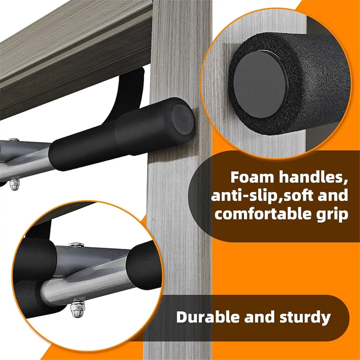 A71Z Wall Mounted Pull Up Bar - Chin Up Bar for Doorway, Multi-Gym Home Fitness Equipment with Enhanced Door Frame Protection