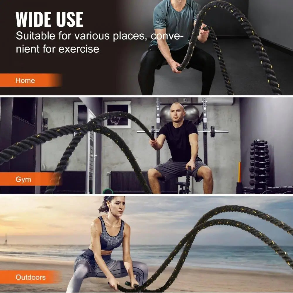 Battle Rope 15inch Heavy Duty 30ft Gym Work out FitnessTraining Equipment