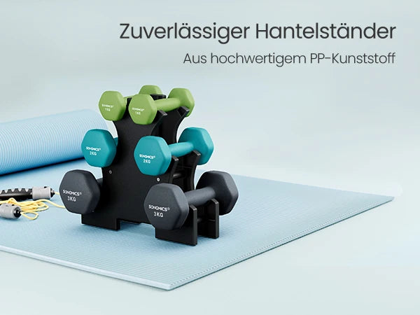 SONGMICS dumbbell set short dumbbells dumbbell set 12kg hexagon neoprene dumbbells