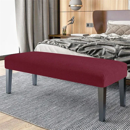 Stretch Dining Bench Covers Polar Fleece Long Bench Covers Anti-Dust Piano Stool Cover Removable Seat Protector Home Decor
