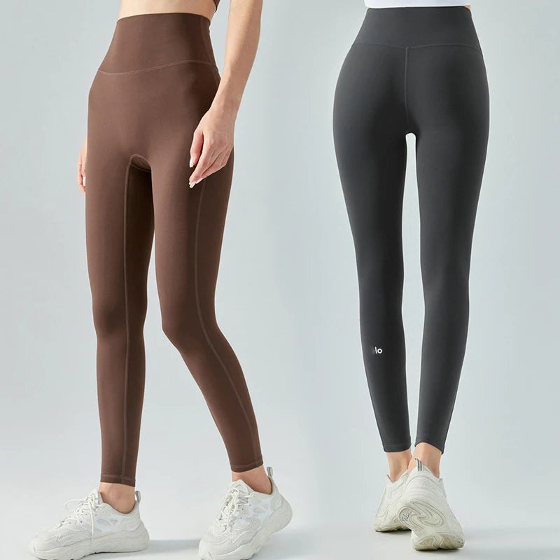 Women's high waisted yoga pants, seamless quick drying, tight running and fitness pants, hip lifting yoga clothes