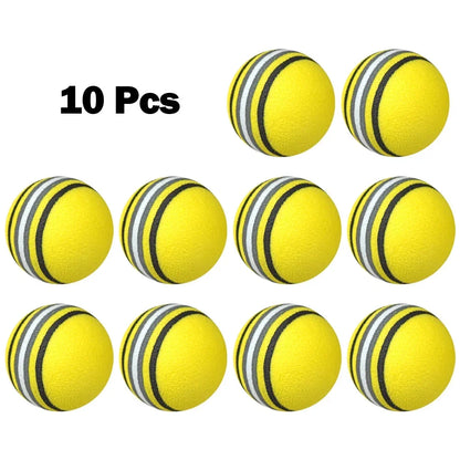 10PCS Foam Golf Balls Indoor Swing Training Practice Balls Rainbow Sponge Balls Golf Beginners Flexible Training Aid Accessories