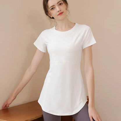 2024 Yoga Clothes Women Top Short Sleeve Sportswear Woman Gym Running T-shirt Yoga Wear Fitness Pilates Blouse Yoga Clothing