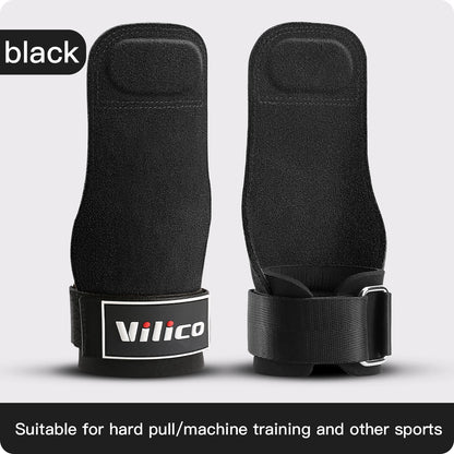 Gym Grips For Men Women Cowhide Palm Guards Weightlifting Fitness Workout Gloves Grips with Wrist Wraps Training Equipment