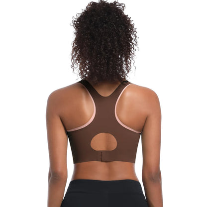 Racerback Sports Bra Women Gym Yoga Top High Impact Fitness Bralette Shockproof Cut Out Workout Running Bras Female Active Wear