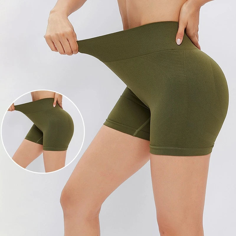 Yoga Clothing Peach Hip Sports Shorts Women High Waisted Tummy Tightening Outer Wear Yoga Pants Stretch Leggings